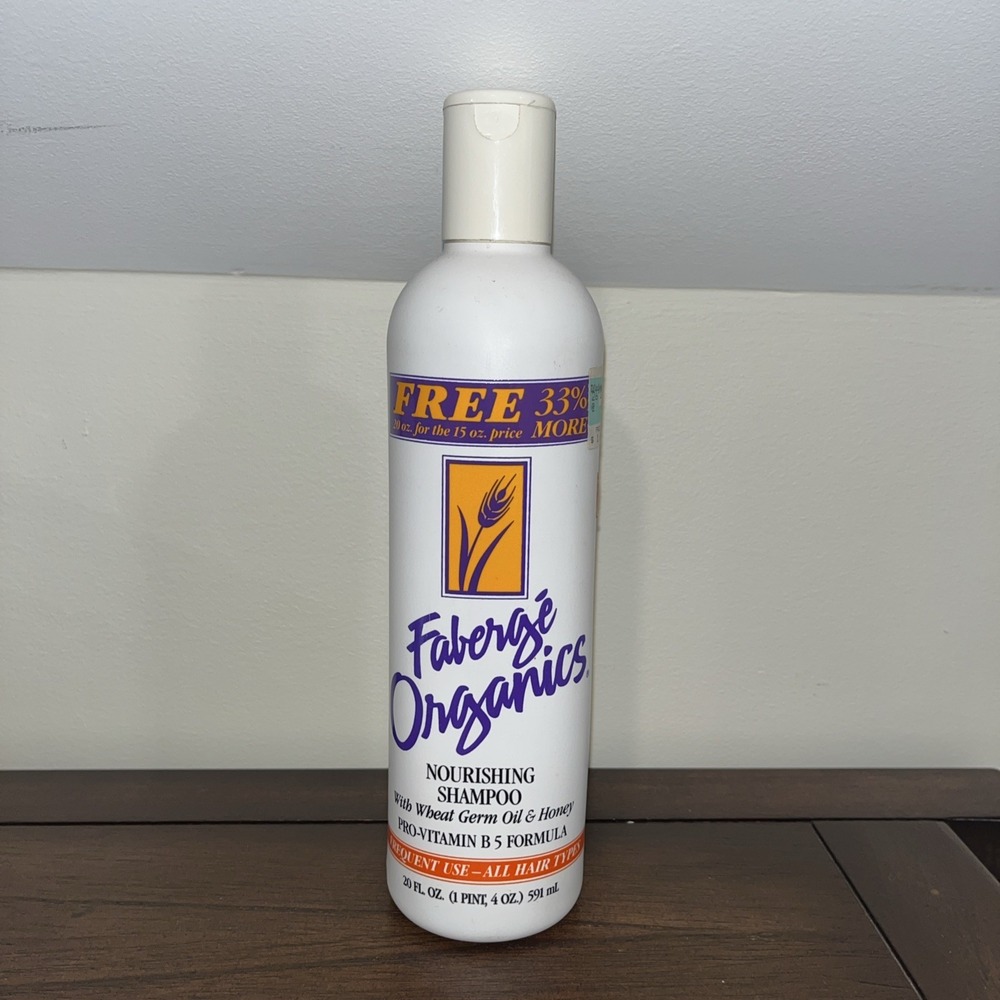Faberge‎ Organics Shampoo Wheat Germ Oil Honey 15oz Frequent Use All Hair HTF